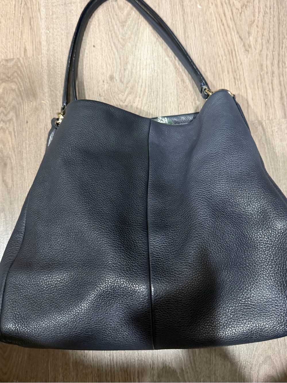 Coach Black Pebbled Leather Shoulder Bag